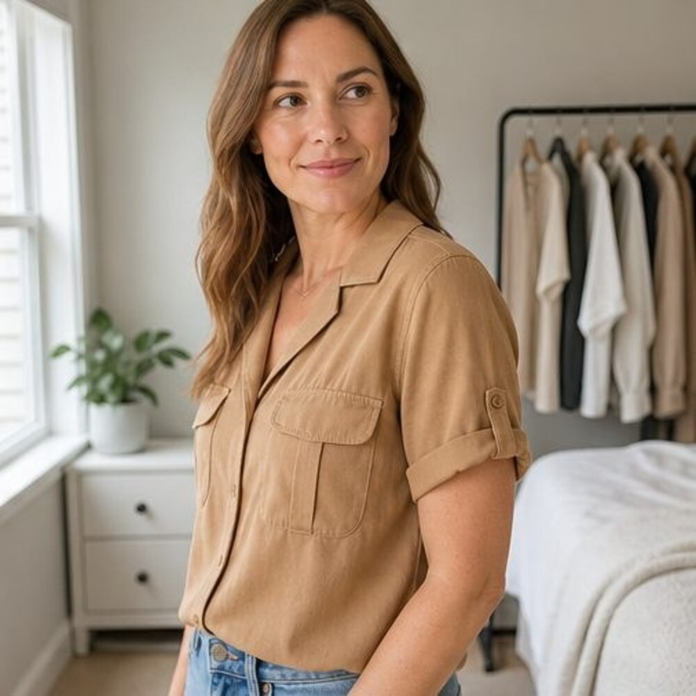 Rust Tunic Blouse - Picture 3 of 6